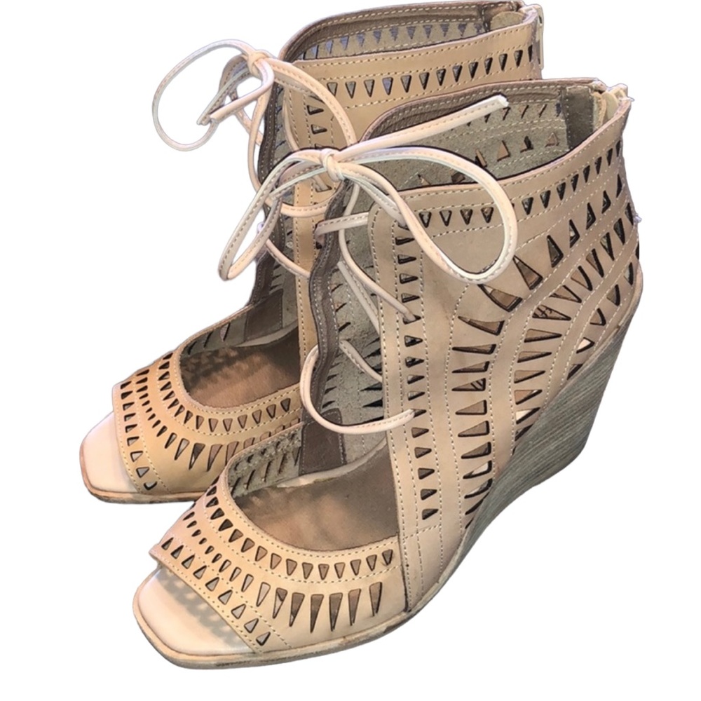 Jeffrey Campbell Rodillo Leather Cut Out Wedges